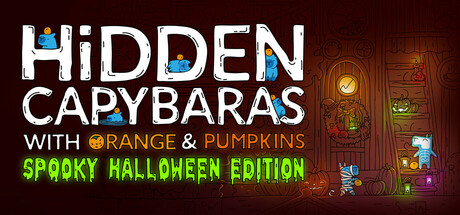 Boxart for Hidden Capybaras with Orange and Pumpkins: Spooky Halloween Edition