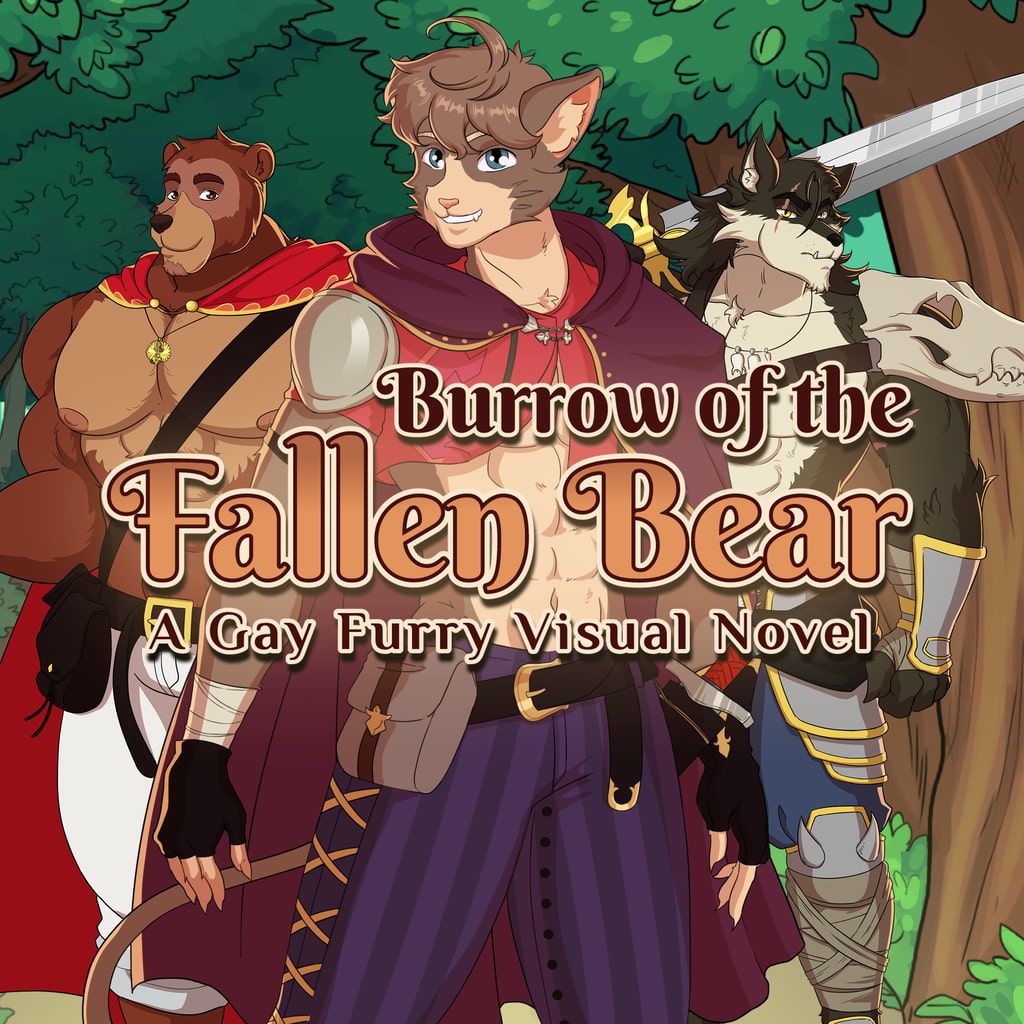 Boxart for Burrow of the Fallen Bear: A Gay Furry Visual Novel